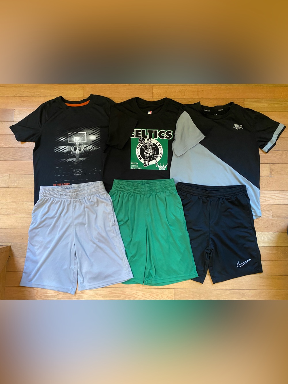 6pc Lot- Various Brands 3 Active Wear Tops & 3 Shorts Boys Size Medium (8/10)